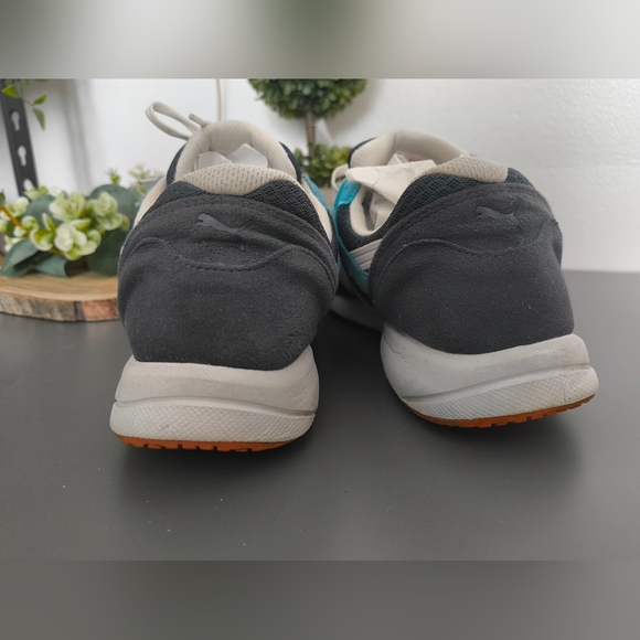 Puma Teal, Gray & White Men's Athletic Sneakers - Picture 4 of 6